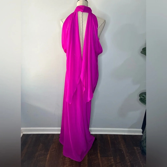 Belle Bagdley Mischka Magenta Maxi Prom Wedding Formal Dress sz 12 pageant long - Picture 2 of 12